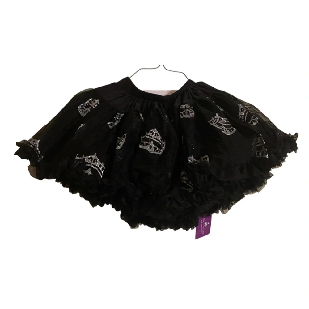 Black Tutu Petticoat with Silver Crowns